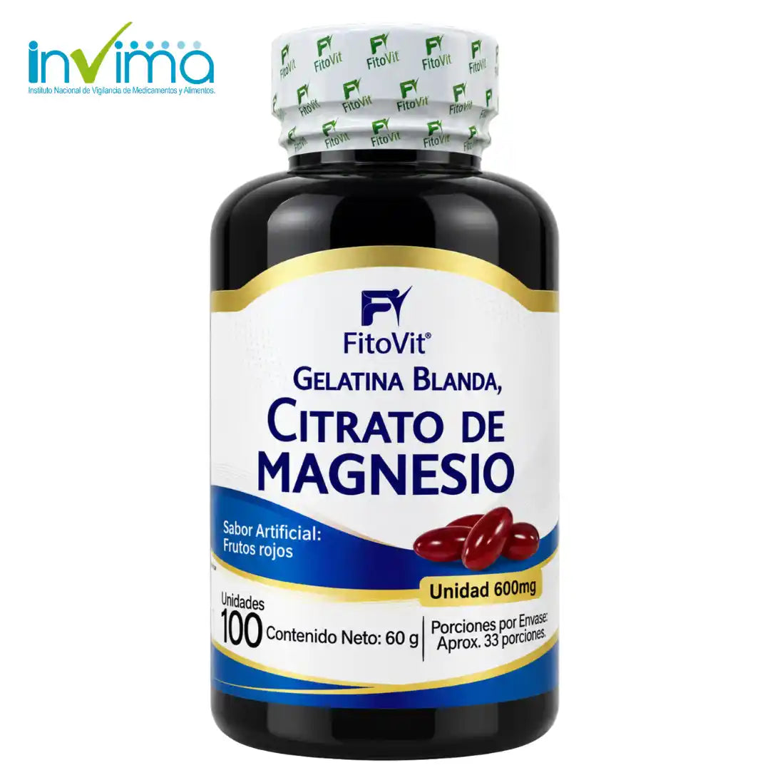 💤Citrato de Magnesio - 100 Gelatinas Blandas💪