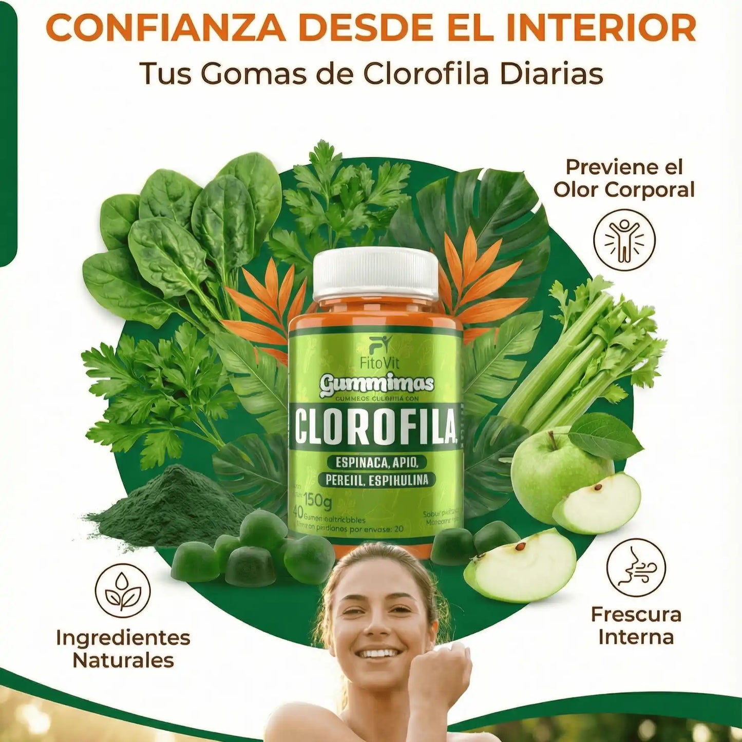 🌿CLOROFILA GOMITAS FITOVIT X60UND♻️