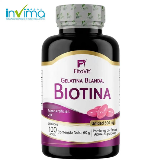 💇♀️ Biotina - 100 Gelatinas Blandas✨