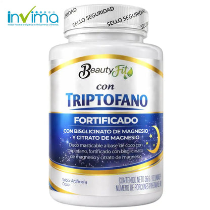 🥥TRIPTOFANO + MAGNESIO BEAUTYFIT X100UND PASTILLAS MASTICABLES🌙
