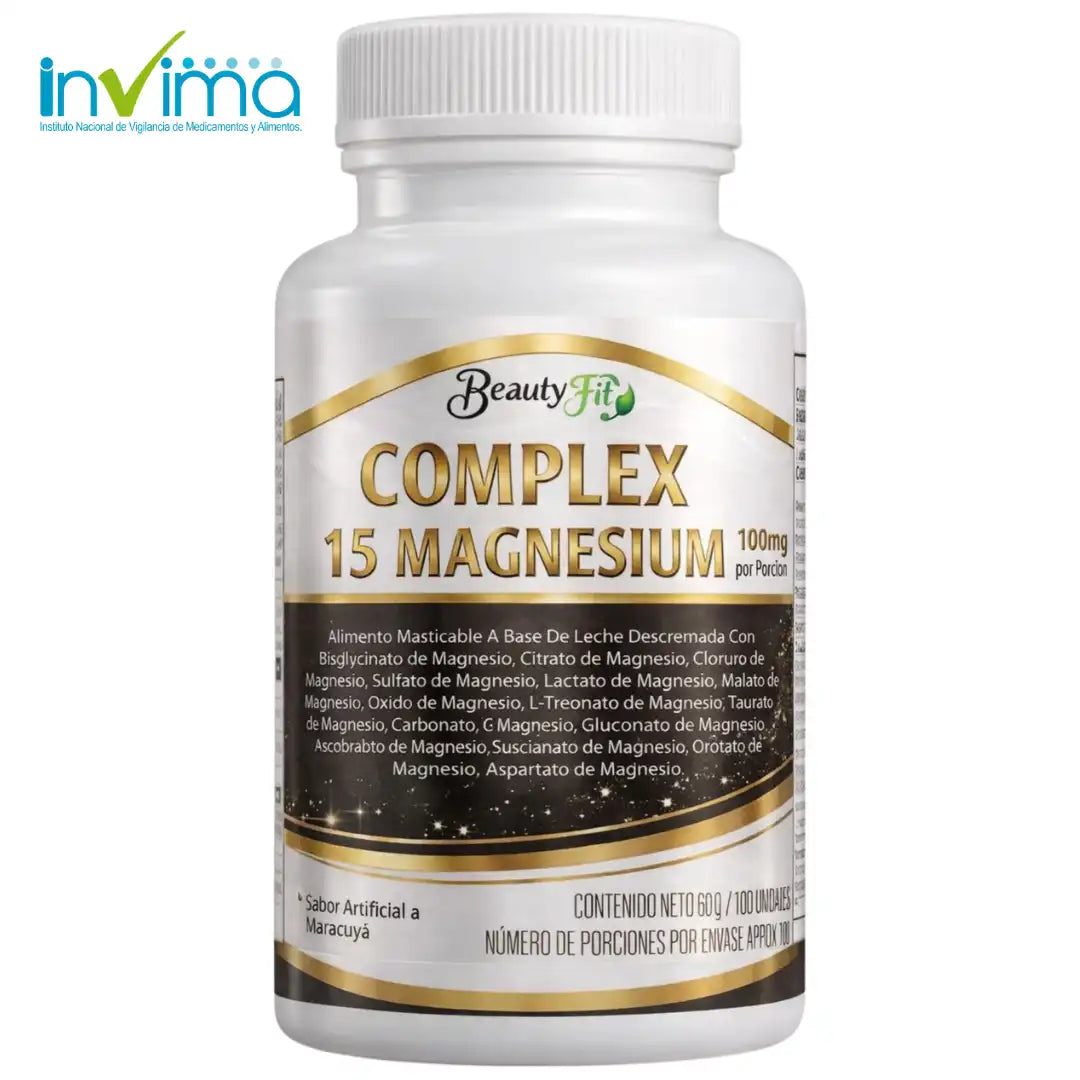 💜COMPLEX 15 MAGNESIUM X100UND PASTILLAS MASTICABLES🌙