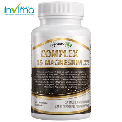 💜COMPLEX 15 MAGNESIUM X100UND PASTILLAS MASTICABLES🌙
